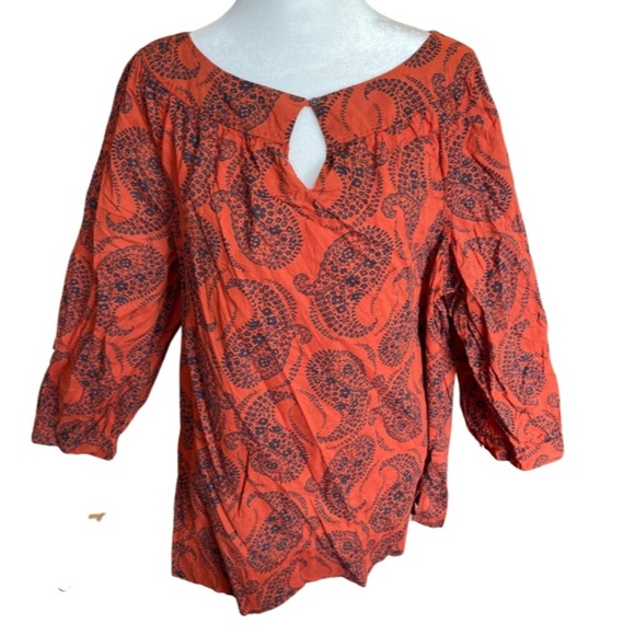 Land’s End orange and black tunic top 16 - Picture 1 of 5